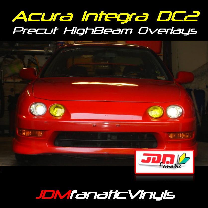 20% Dark Smoke Precut Vinyl Tint Cover for 1994-1997 Acura Integra Headlights 